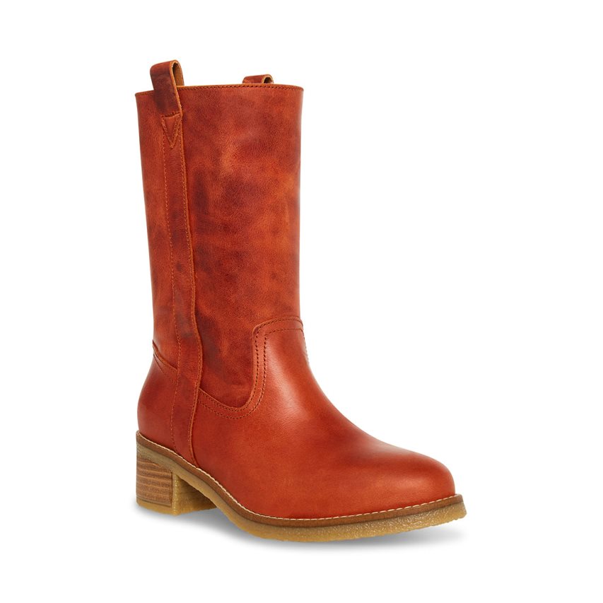 Steve Madden Winny Rust Lær Høye Støvletter Dame Brune | JURBH4978