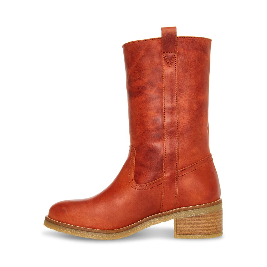 Steve Madden Winny Rust Lær Høye Støvletter Dame Brune | JURBH4978