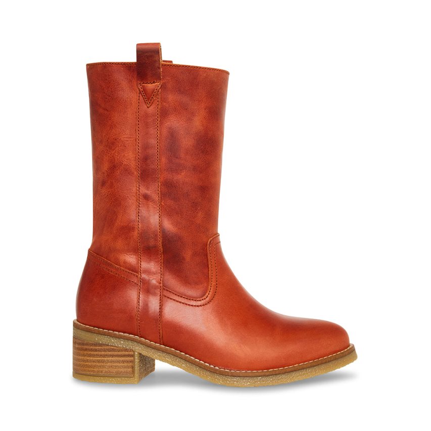 Steve Madden Winny Rust Lær Høye Støvletter Dame Brune | JURBH4978