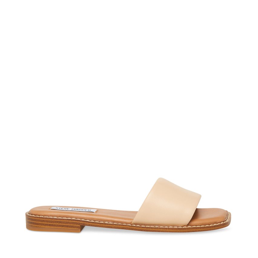 Steve Madden ra Lær Badesandaler Dame Beige | UALGR1468