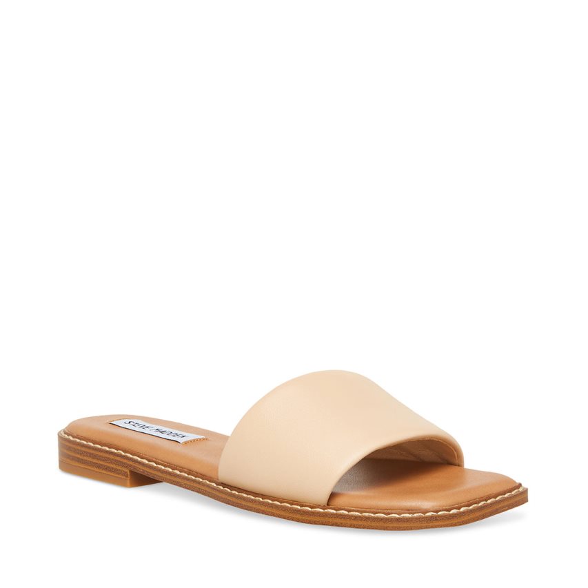 Steve Madden ra Lær Badesandaler Dame Beige | UALGR1468