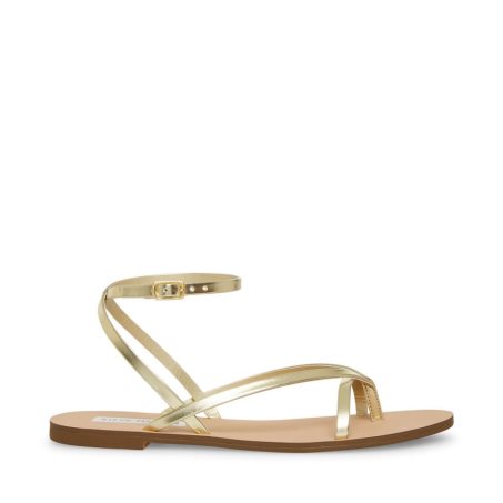 Steve Madden Amuse Flate Sandaler Dame Gull | HSCKR2149