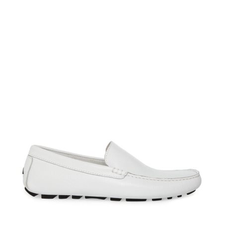 Steve Madden Bergamo Lær Loafers Herre Hvite | ZQHDK7315