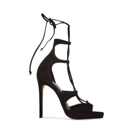 Steve Madden Carol Sandaler med Hæl Dame Svarte | EZUXF6734