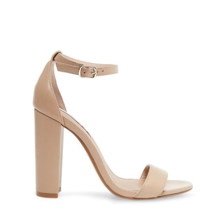 Steve Madden Carrson Lær Sandaler med Hæl Dame Beige | NLPSJ5392