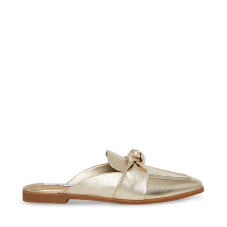 Steve Madden Chart Lær Mules Sko Dame Gull | QKNBI1354