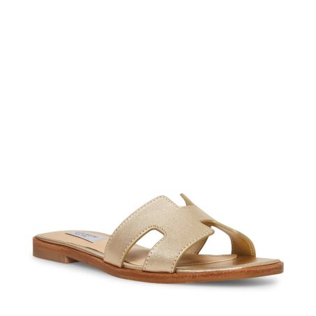 Steve Madden Hadyn Lær Badesandaler Dame Gull | VKSPX8413