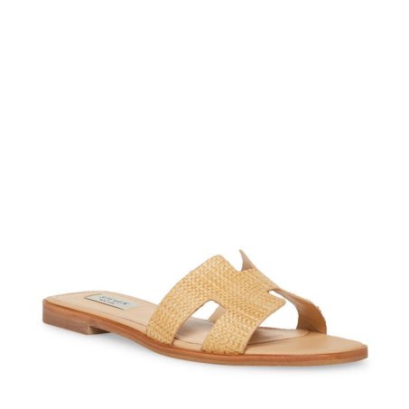 Steve Madden Hadyn Raffia Badesandaler Dame Beige | RUSXQ3859