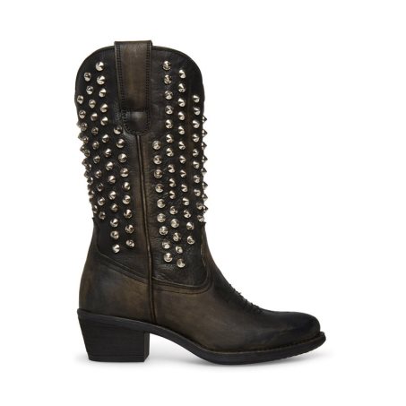 Steve Madden Hayward-s Distressed Høye Støvletter Dame Svarte | IGDAV0647