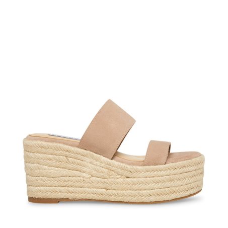 Steve Madden Jane Semsket Skinn Wedge Dame Lyse Brune | RZUKC9874