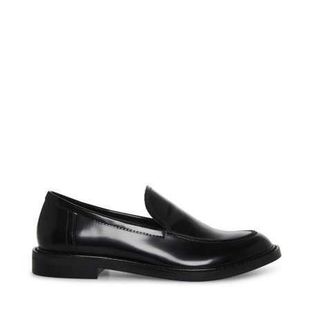 Steve Madden Larusso Lær Loafers Dame Svarte | AHMQO6852