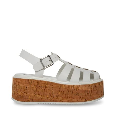 Steve Madden Lazlo Lær Platåsandaler Dame Grå | NQUXZ4806