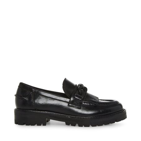 Steve Madden Malory Lær Loafers Dame Svarte | USBEG5824