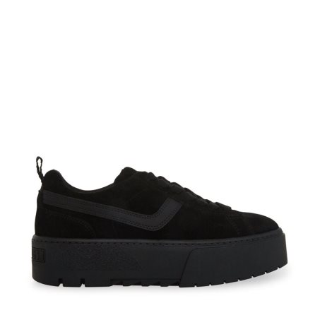 Steve Madden Rorri Semsket Skinn Platform Sko Dame Svarte | AJHUO6124