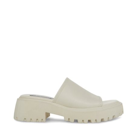 Steve Madden Sophina Lær Platåsandaler Dame Hvite | GKRXN0825