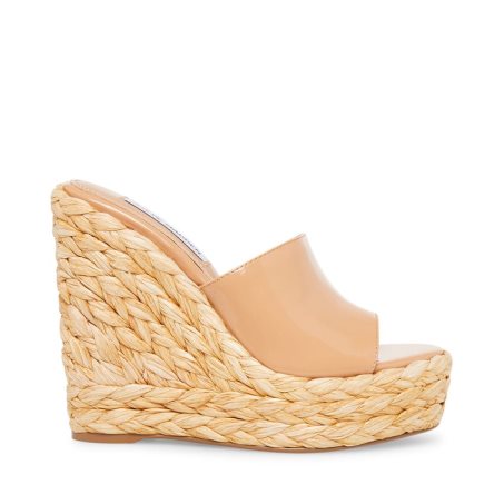 Steve Madden Tabitha Patent Wedge Dame Lyse Brune | DURXM7601