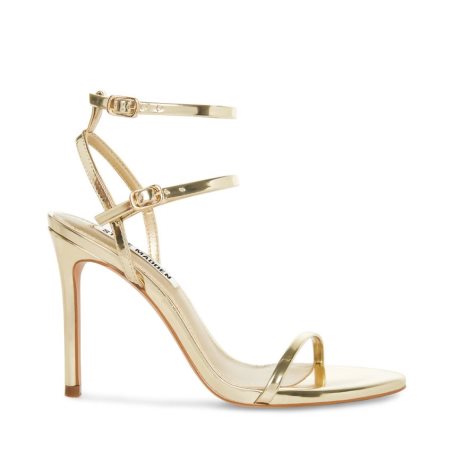 Steve Madden Theresa Champagne Sandaler med Hæl Dame Gull | YAENU6295