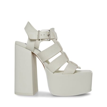 Steve Madden Tranquil Lær Platåsandaler Dame Hvite | XLAYV1240